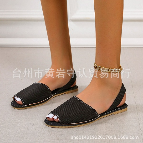 Bulk Jewelry Wholesale color canvas Suede Flat heel sandals JDC-SD-JZ025 Wholesale factory from China YIWU China