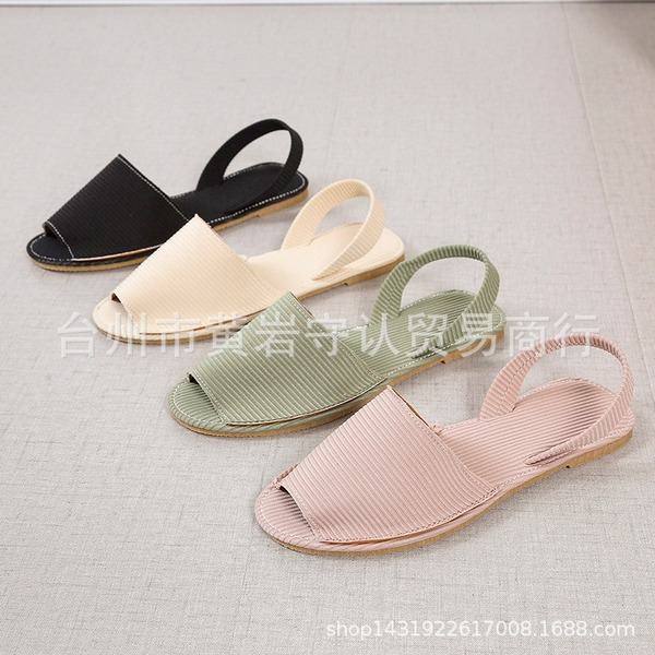Bulk Jewelry Wholesale color canvas Suede Flat heel sandals JDC-SD-JZ025 Wholesale factory from China YIWU China