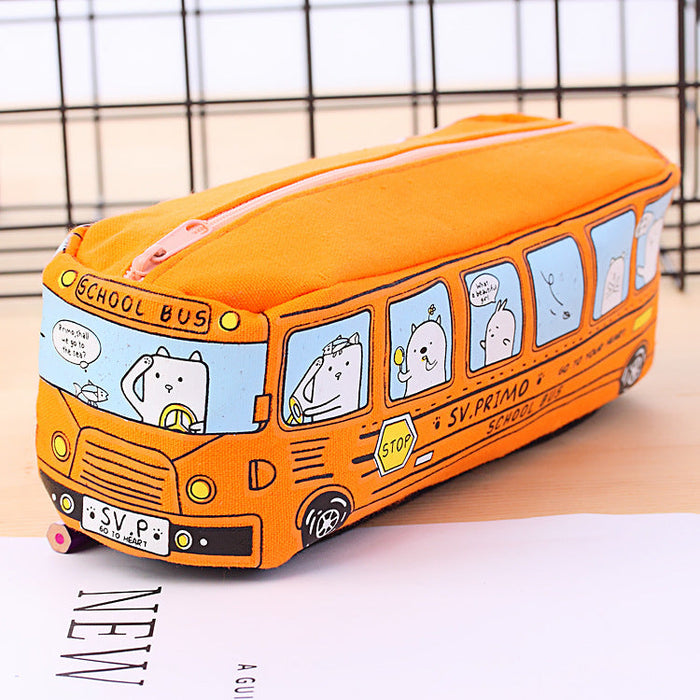 Wholesale color car bus canvas Pencil Bags JDC-PB-GSWL005 Pencil Bags JoyasDeChina orange General type Wholesale Jewelry JoyasDeChina Joyas De China