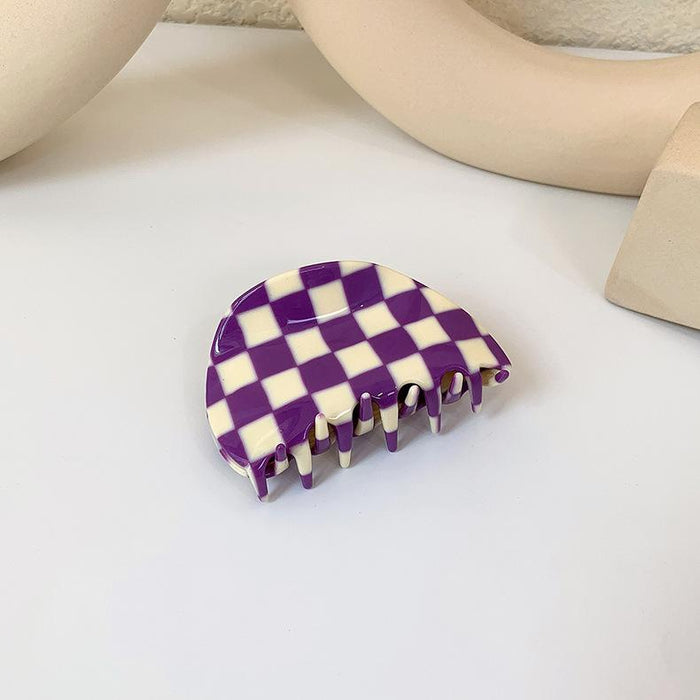 Bulk Jewelry Wholesale color checkerboard grid acetic acid hair clips JDC-HC-W210 Wholesale factory from China YIWU China