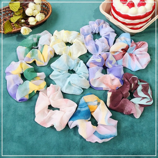 Bulk Jewelry Wholesale color chiffon contrast large intestine hair bands JDC-HS-RXH009 Wholesale factory from China YIWU China