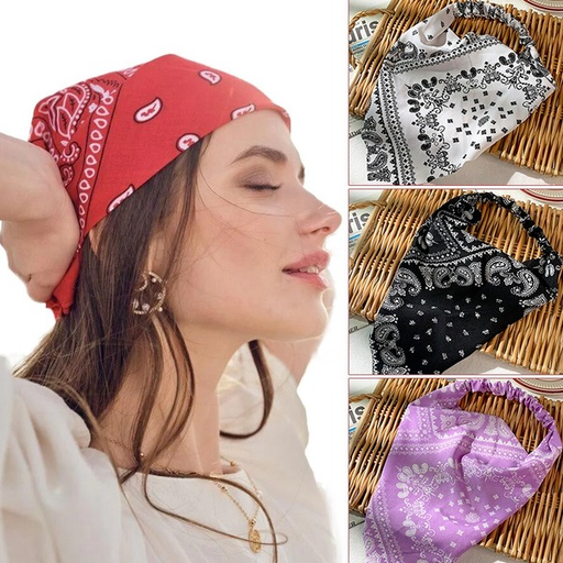 Bulk Jewelry Wholesale color cloth wide version elastic band hair band triangular towel JDC-HS-RXH002 Wholesale factory from China YIWU China