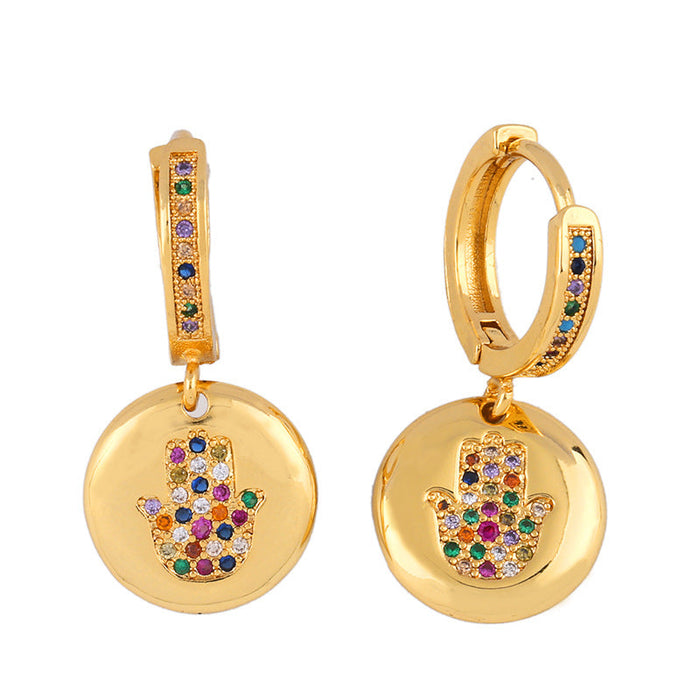 Wholesale color copper gold earrings JDC-ES-AS055 Earrings 翱?N 2 Wholesale Jewelry JoyasDeChina Joyas De China