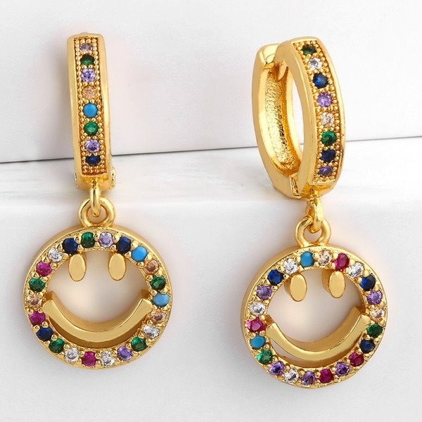 Wholesale color copper gold earrings JDC-ES-AS055 Earrings 翱?N Wholesale Jewelry JoyasDeChina Joyas De China