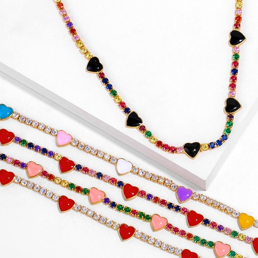 Bulk Jewelry Wholesale color copper Love Necklaces JDC-NE-AS242 Wholesale factory from China YIWU China