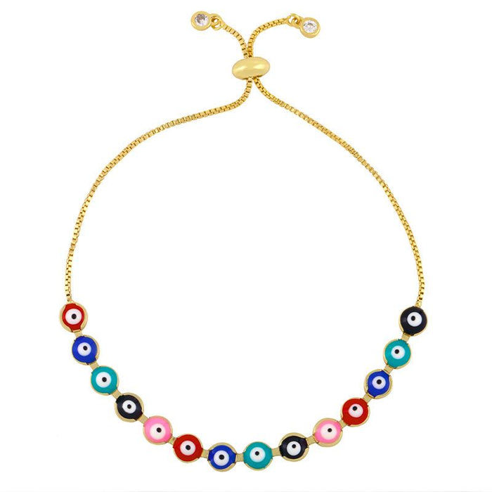 Bulk Jewelry Wholesale color copper Simia color evil's eye bracelet JDC-BT-AS-029 Wholesale factory from China YIWU China