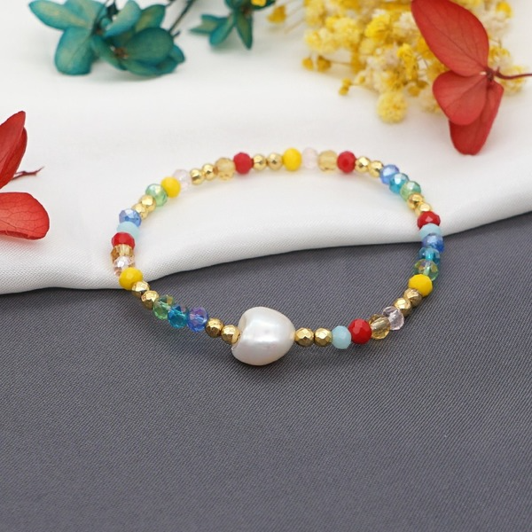 Bulk Jewelry Wholesale color crystal beaded natural freshwater pearl bracelet JDC-gbh352 Wholesale factory from China YIWU China