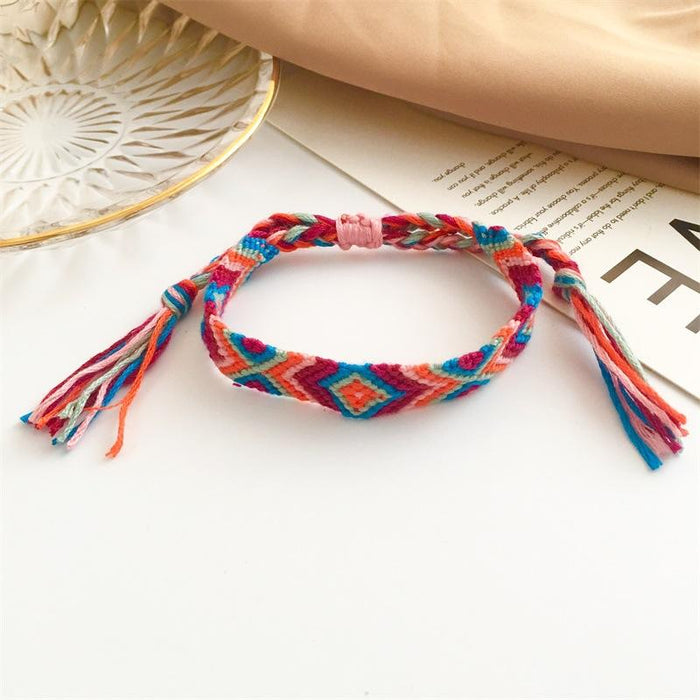 Bulk Jewelry Wholesale color crystal color cotton line fabric bracelet JDC-BT-D484 Wholesale factory from China YIWU China