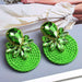 Wholesale Color Crystal Rhinestone Round Earrings JDC-ES-SK016 Earrings 深刻 green Wholesale Jewelry JoyasDeChina Joyas De China