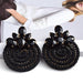 Wholesale Color Crystal Rhinestone Round Earrings JDC-ES-SK031 Earrings 深刻 black Wholesale Jewelry JoyasDeChina Joyas De China