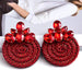 Wholesale Color Crystal Rhinestone Round Earrings JDC-ES-SK031 Earrings 深刻 red Wholesale Jewelry JoyasDeChina Joyas De China