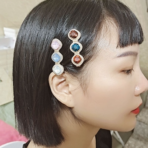 Wholesale color crystal silver hair clips JDC-HC-TC006 Hair Clips JoyasDeChina Wholesale Jewelry JoyasDeChina Joyas De China
