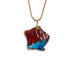 Wholesale color cut crystal pendant necklace JDC-NE-ML087 NECKLACE JoyasDeChina NSN00276 red and blue +60CM twist chain. Wholesale Jewelry JoyasDeChina Joyas De China