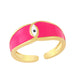 Wholesale Color Devil's Eye Electroplated Copper Rings JDC-RS-AS277 Rings JoyasDeChina rose red adjustable Wholesale Jewelry JoyasDeChina Joyas De China