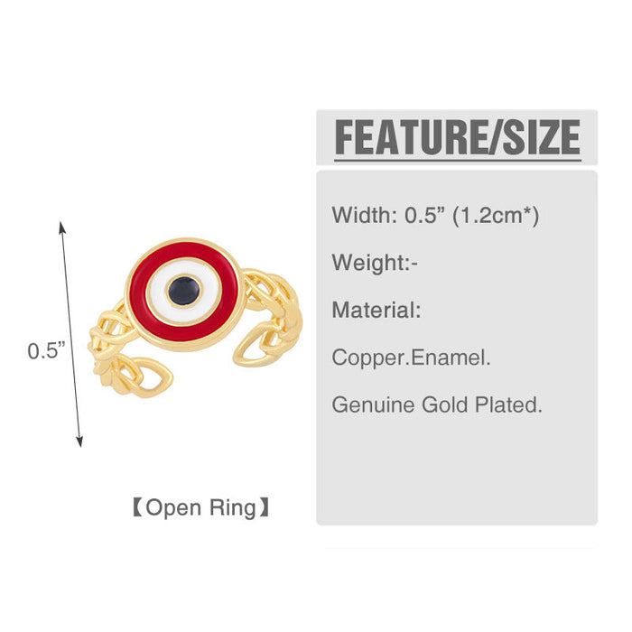 Wholesale Color Devil's Eye Electroplated Copper Rings JDC-RS-AS287 Rings JoyasDeChina Wholesale Jewelry JoyasDeChina Joyas De China