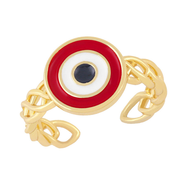 Wholesale Color Devil's Eye Electroplated Copper Rings JDC-RS-AS287 Rings JoyasDeChina red color adjustable Wholesale Jewelry JoyasDeChina Joyas De China