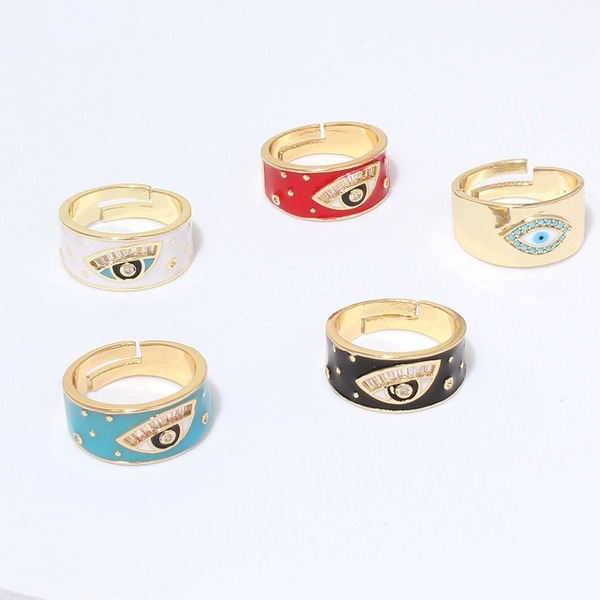 Wholesale Color Devil's Eye Electroplated Copper Rings JDC-RS-TC002 Rings JoyasDeChina Wholesale Jewelry JoyasDeChina Joyas De China