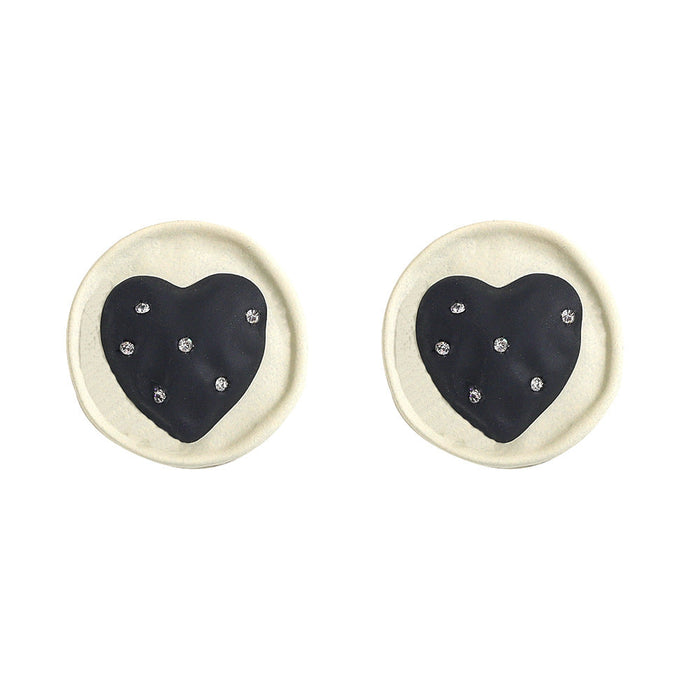 Wholesale color diamond alloy earrings JDC-ES-JQ187 Earrings JoyasDeChina black white Wholesale Jewelry JoyasDeChina Joyas De China