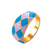 Wholesale color diamond checkerboard rings JDC-RS-D062 Rings JoyasDeChina 04KC Gold, Dark Blue Purple Wholesale Jewelry JoyasDeChina Joyas De China