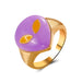 Wholesale color drop oil love ring JDC-RS-D066 Rings JoyasDeChina 01KC gold # purple G-453 Average code Wholesale Jewelry JoyasDeChina Joyas De China