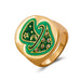 Wholesale color drop oil love ring JDC-RS-D066 Rings JoyasDeChina 01kc golden # green a-201 Average code Wholesale Jewelry JoyasDeChina Joyas De China