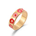 Wholesale color drop oil love ring JDC-RS-D066 Rings JoyasDeChina 02KC gold flower wg-0781. Average code Wholesale Jewelry JoyasDeChina Joyas De China