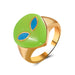 Wholesale color drop oil love ring JDC-RS-D066 Rings JoyasDeChina 02kc gold # green g-454 Average code Wholesale Jewelry JoyasDeChina Joyas De China