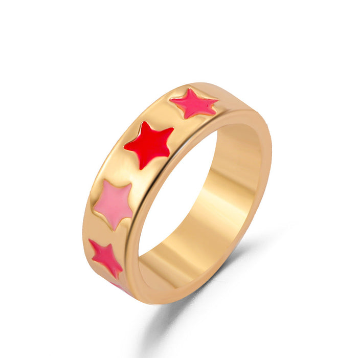 Wholesale color drop oil love ring JDC-RS-D066 Rings JoyasDeChina 03KC Golden Star wg-0782. Average code Wholesale Jewelry JoyasDeChina Joyas De China