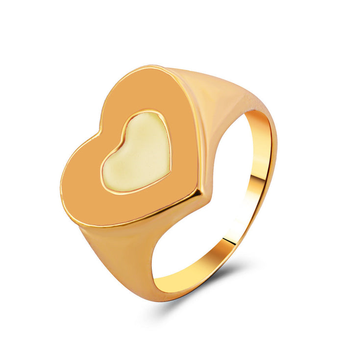 Wholesale color drop oil love ring JDC-RS-D066 Rings JoyasDeChina 04KC gold orange A-198 Average code Wholesale Jewelry JoyasDeChina Joyas De China