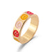 Wholesale color drop oil love ring JDC-RS-D066 Rings JoyasDeChina 04KC gold smiley face wg-0784. Average code Wholesale Jewelry JoyasDeChina Joyas De China