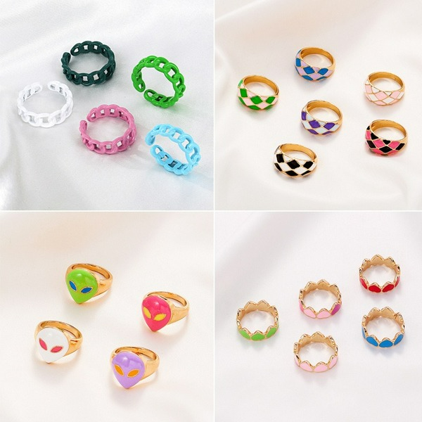 Wholesale color drop oil love ring JDC-RS-D066 Rings JoyasDeChina Wholesale Jewelry JoyasDeChina Joyas De China