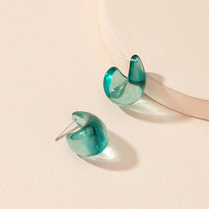 Wholesale color drop resin earrings JDC-ES-AYN322 Earrings JoyasDeChina E2055-Emerald Green Wholesale Jewelry JoyasDeChina Joyas De China
