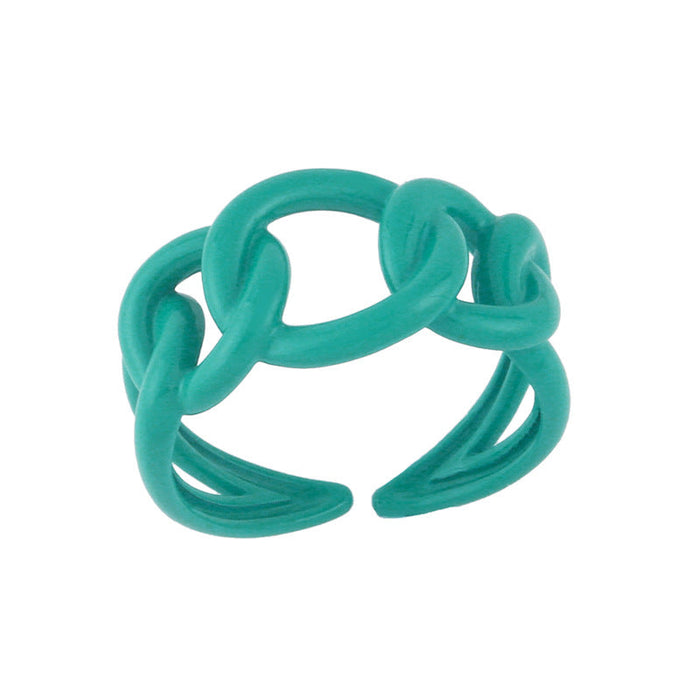 Wholesale Color Electroplated Copper Hollow Chain Rings JDC-RS-AS284 Rings JoyasDeChina Turquoise adjustable Wholesale Jewelry JoyasDeChina Joyas De China