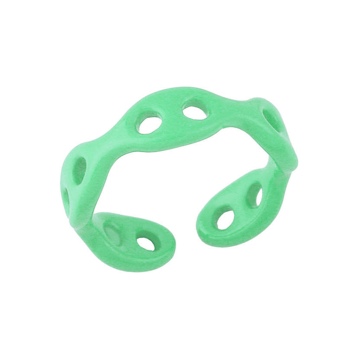 Wholesale Color Electroplated Copper Rings JDC-RS-AS298 Rings JoyasDeChina light green adjustable Wholesale Jewelry JoyasDeChina Joyas De China
