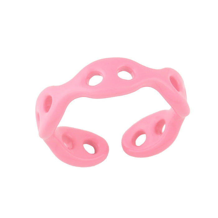 Wholesale Color Electroplated Copper Rings JDC-RS-AS298 Rings JoyasDeChina pink adjustable Wholesale Jewelry JoyasDeChina Joyas De China