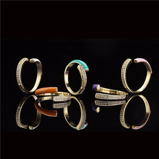 Wholesale Color Electroplated Copper Zircon Open Rings JDC-RS-AG208 Rings JoyasDeChina Wholesale Jewelry JoyasDeChina Joyas De China