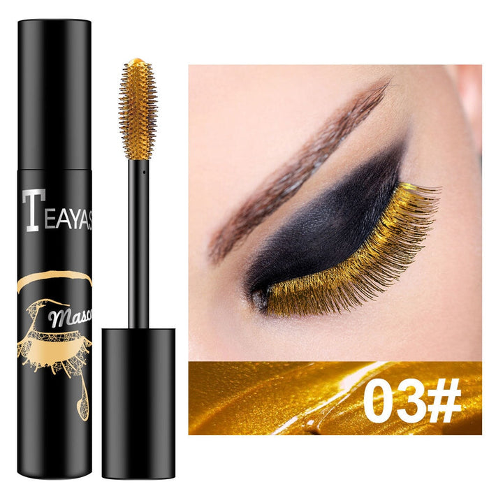 Wholesale color elongated thick royal blue purple gold bronze fluorescent green mascara does not smudge JDC-MA-XuQ002 Mascara 徐芹 3 Number gold Wholesale Jewelry JoyasDeChina Joyas De China