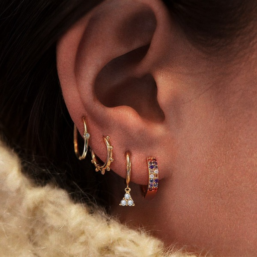 Bulk Jewelry Wholesale color-encrusted zircon triangular earring set JDC-ES-F280 Wholesale factory from China YIWU China