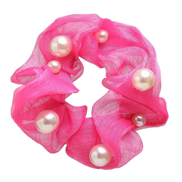 Bulk Jewelry Wholesale color fabric color Pearl Hair Scrunchies JDC-HS-F308 Wholesale factory from China YIWU China