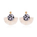 Wholesale color fabric leopard tassel earrings JDC-ES-D460 Earrings JoyasDeChina 01 white 6082 Wholesale Jewelry JoyasDeChina Joyas De China