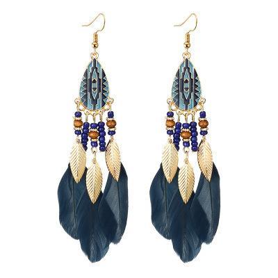 Bulk Jewelry Wholesale color feather long feather earrings JDC-ES-C086 Wholesale factory from China YIWU China