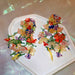 Wholesale color flowers acrylic Earrings JDC-ES-BY-001 Earrings 宝钰 Color Wholesale Jewelry JoyasDeChina Joyas De China