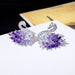 Wholesale color gradient zircon swan stud earrings MOQ≥2 JDC-ES-Kas002 Earrings 卡诗 purple MOQ2 Wholesale Jewelry JoyasDeChina Joyas De China