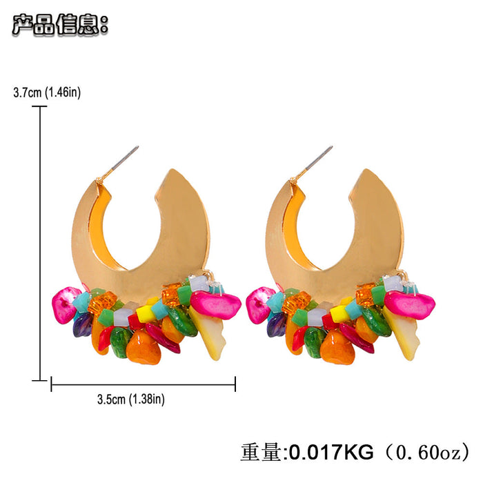 Wholesale color gravel alloy earrings JDC-ES-JQ188 Earrings JoyasDeChina Wholesale Jewelry JoyasDeChina Joyas De China