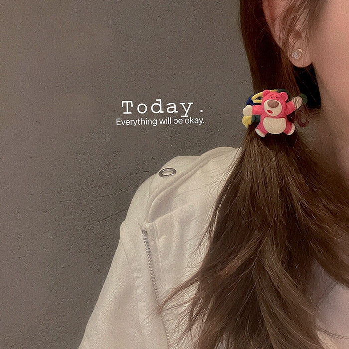 Wholesale color hair circle cute bear Hair Scrunchies JDC-HS-QQ001 Hair Scrunchies 谦谦 Wholesale Jewelry JoyasDeChina Joyas De China