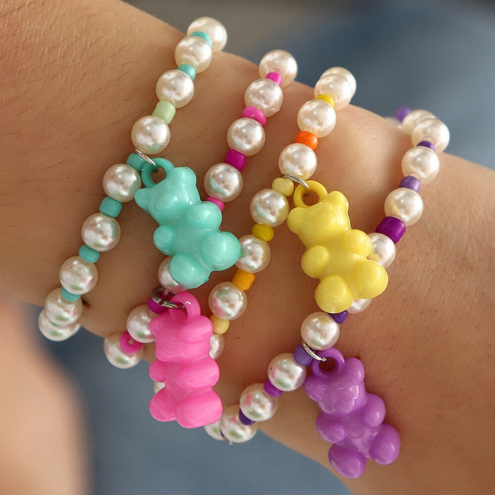Wholesale color jelly bear beads splicing bracelet JDC-BT-E275 Bracelet 奈珠 Wholesale Jewelry JoyasDeChina Joyas De China