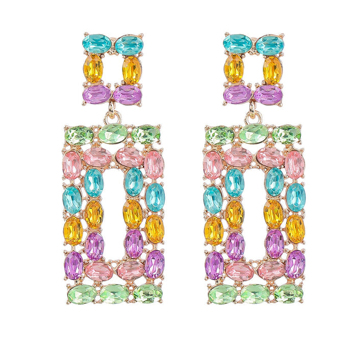 Wholesale color long diamond-set alloy earrings JDC-ES-JL954 Earrings 氿乐 Wholesale Jewelry JoyasDeChina Joyas De China