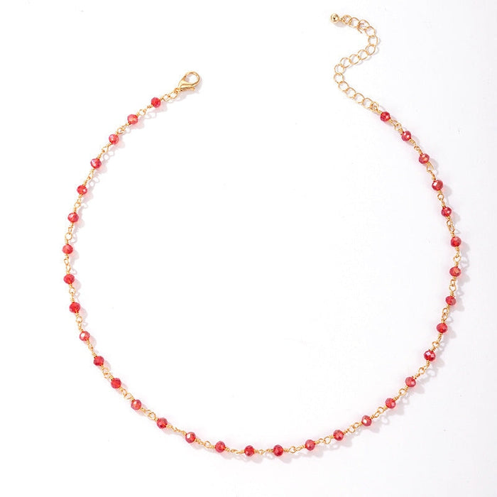 Wholesale color loose stone hanging red rice Bead Necklace JDC-NE-YinH006 Necklaces 颖皓 Wholesale Jewelry JoyasDeChina Joyas De China