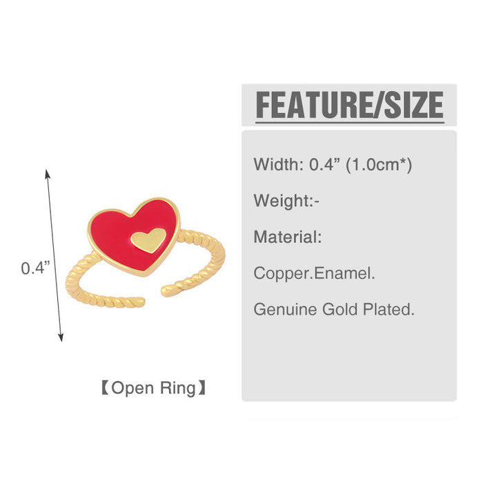 Wholesale color love heart electroplated copper rings JDC-RS-AS293 Rings JoyasDeChina Wholesale Jewelry JoyasDeChina Joyas De China