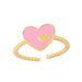 Wholesale color love heart electroplated copper rings JDC-RS-AS293 Rings JoyasDeChina pink adjustable Wholesale Jewelry JoyasDeChina Joyas De China